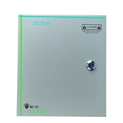 ZwitseRise CCTV Power Supply 12V 15A 220V 9 Channels With Metal Enclosure ZPS1215