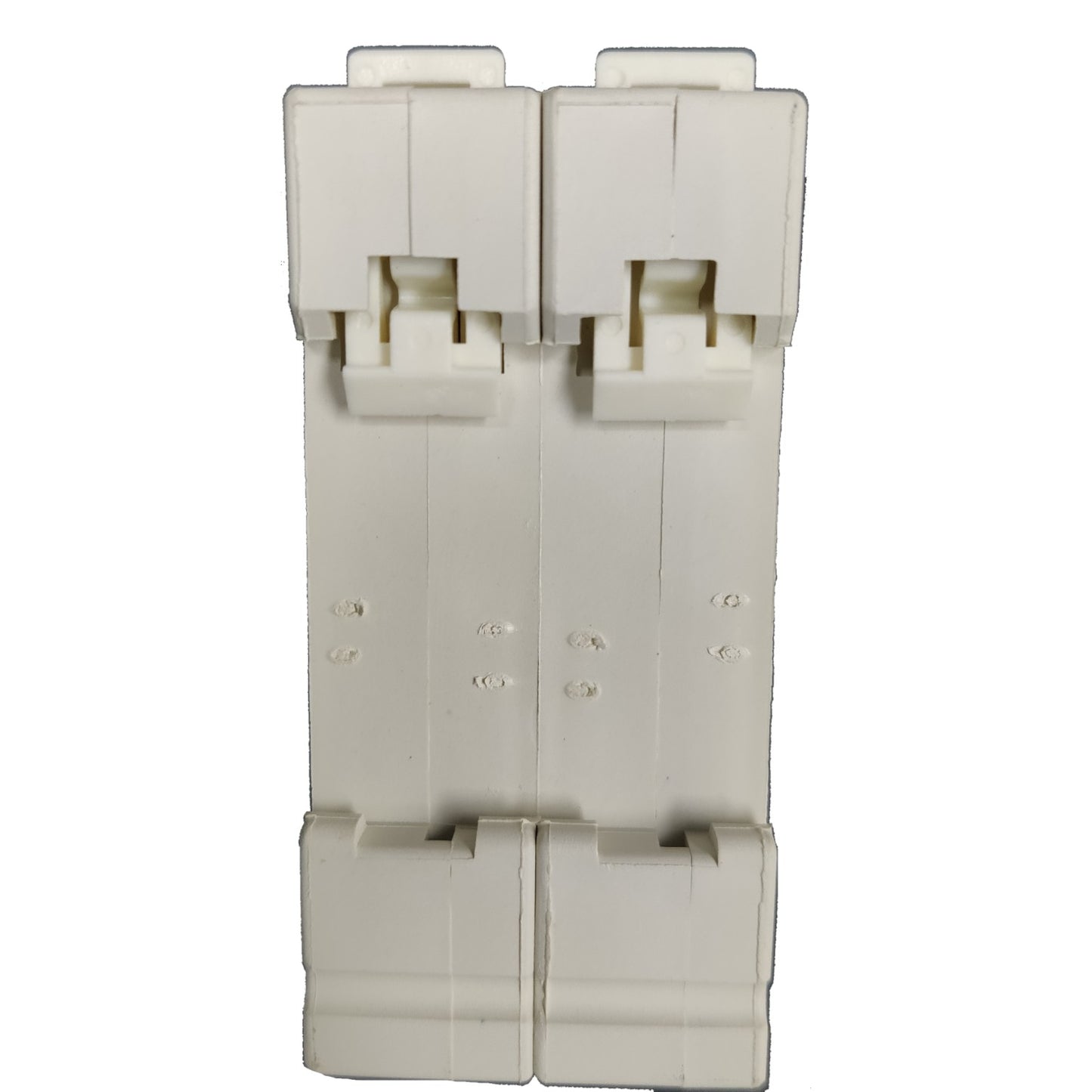 Beige plastic component on a white background