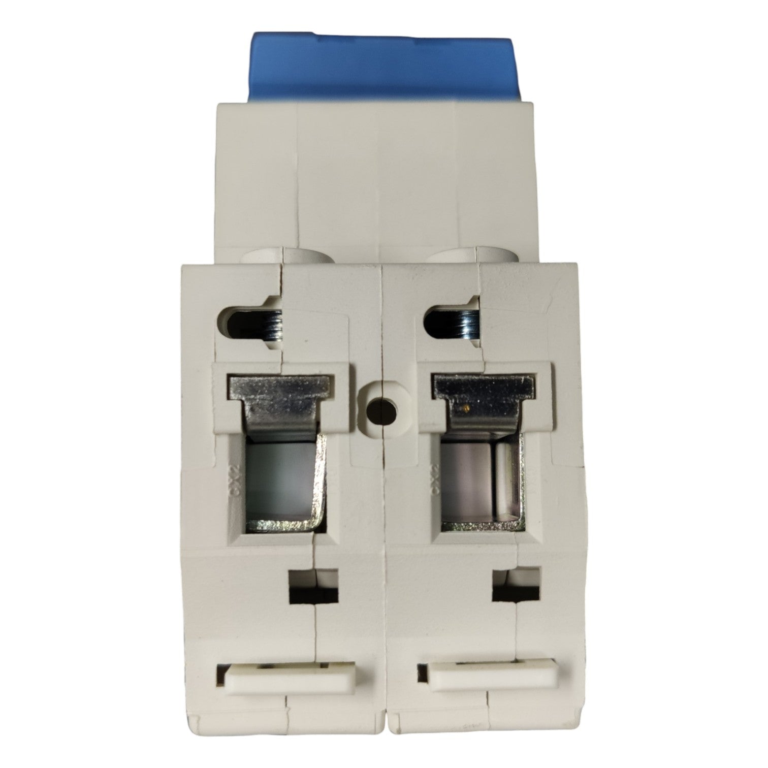 Two RJ45 Ethernet connectors on a white background