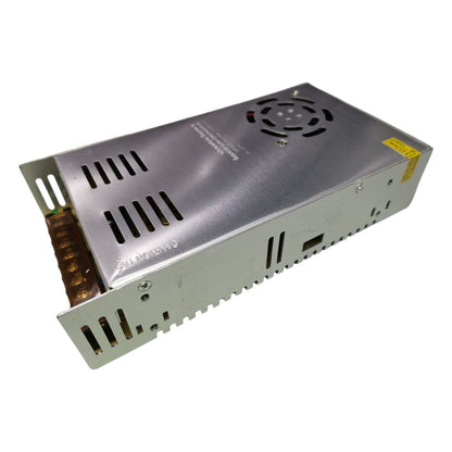 Silver power supply unit on a white background