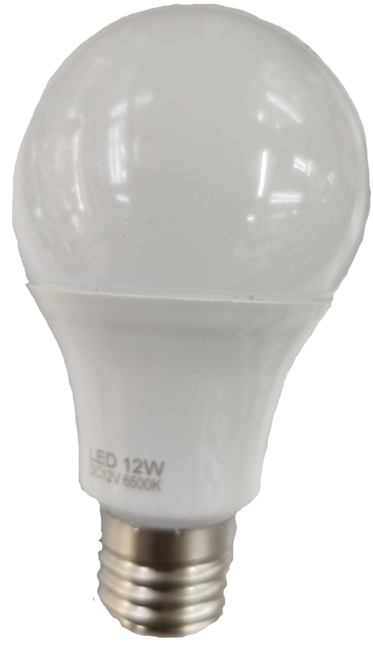 LED Bulb 12V DC 12W E27 Daylight (needs Battery to light up)