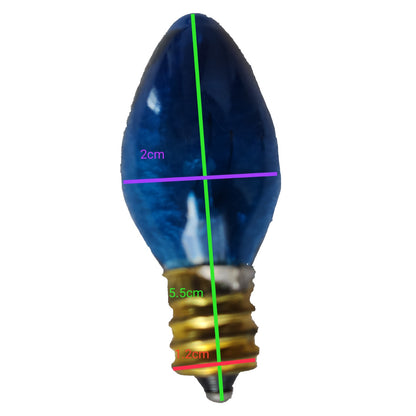 Pollux 5W Pilot Light E12 220V C7 1/2 Small Candle Shape Bulb Clear Tint Color Available in Clear, Green, Red, Blue and Yellow