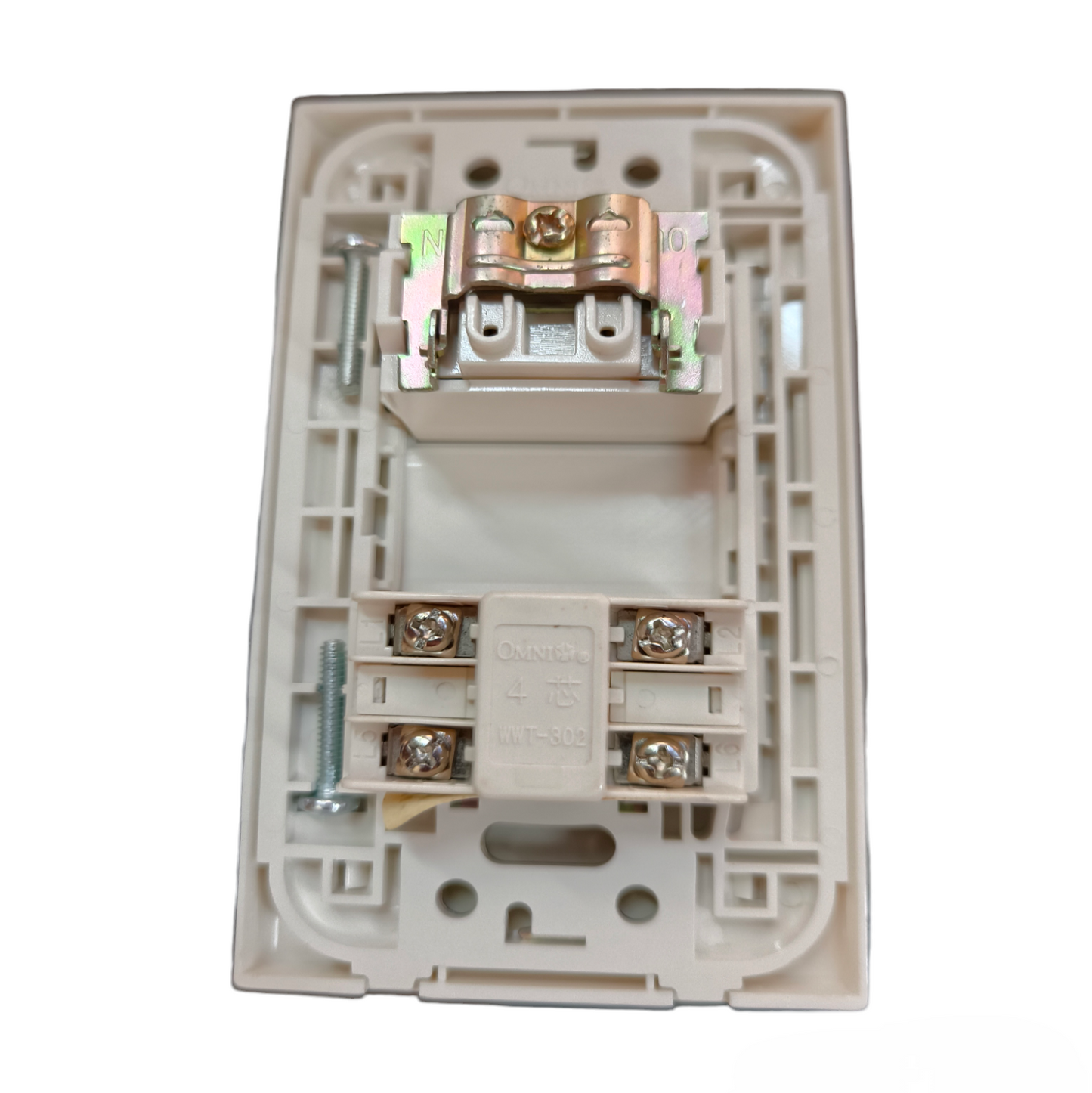 Omni 2 Gang Telephone and TV Outlet with Plate Cover WWP-112+WWT-302+WWV-301