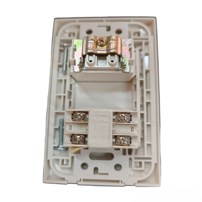 Omni 2 Gang Telephone and TV Outlet with Plate Cover WWP-112+WWT-302+WWV-301