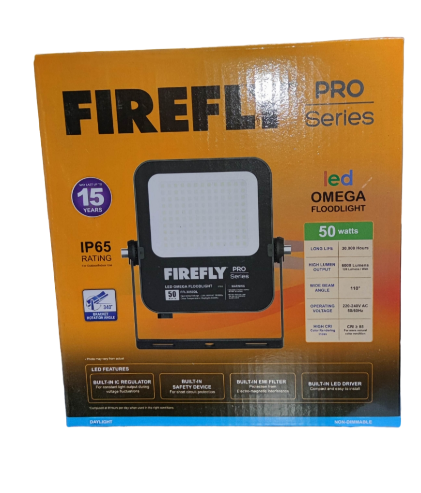 Firefly 50W LED Floodlight 220V Daylight 6500K FFL3050DL Omega Series Flood light