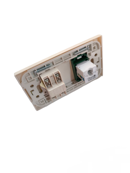 Omni 2 Gang LAN and Telephone Outlet with Plate Cover WWP-112+WWT-302+WWC-303