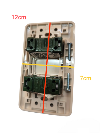 Omni 2 Gang 1 Way Switch 16A 250V with Plate Cover WEP-102+(WES-213x2)