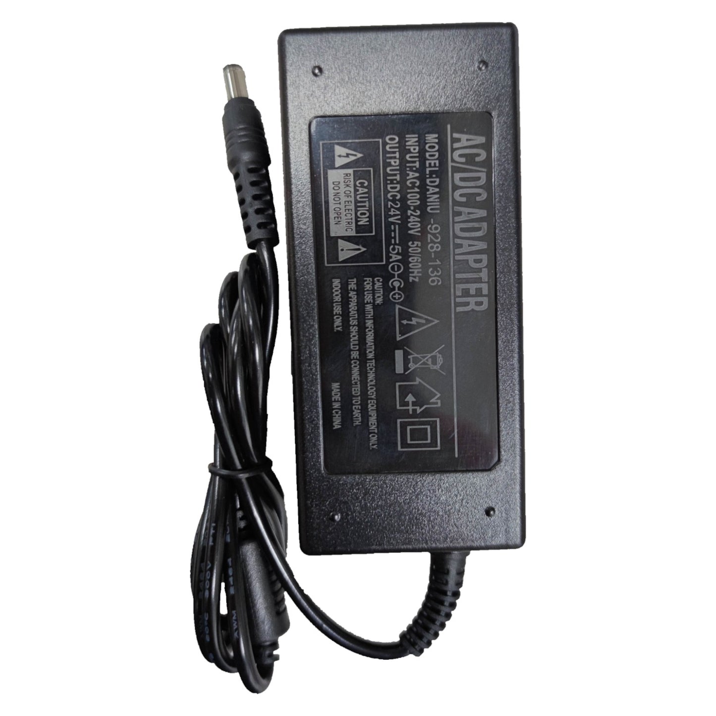 Grippes 24V DC 5A Power Adaptor 220V AC with 5.5mm Crown Plug AC/DC Switching Power Supply