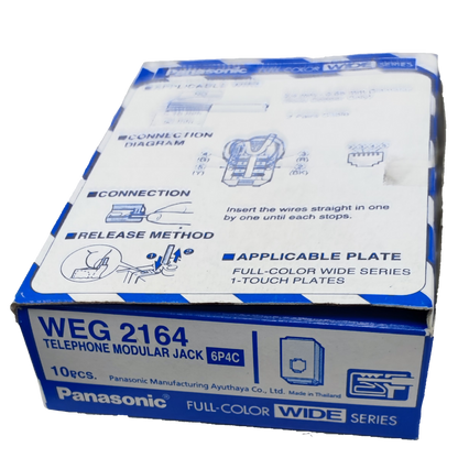 Panasonic Telephone Modular Jack 10PCS , Telephone Outlet, Telephone 6P4C WEG2164 10PCS