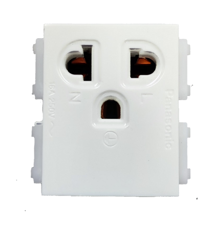 Panasonic Grounding Universal Receptacle Quick Connect Terminal 16A 250V , Universal with Ground Center Device WEG1191K-5