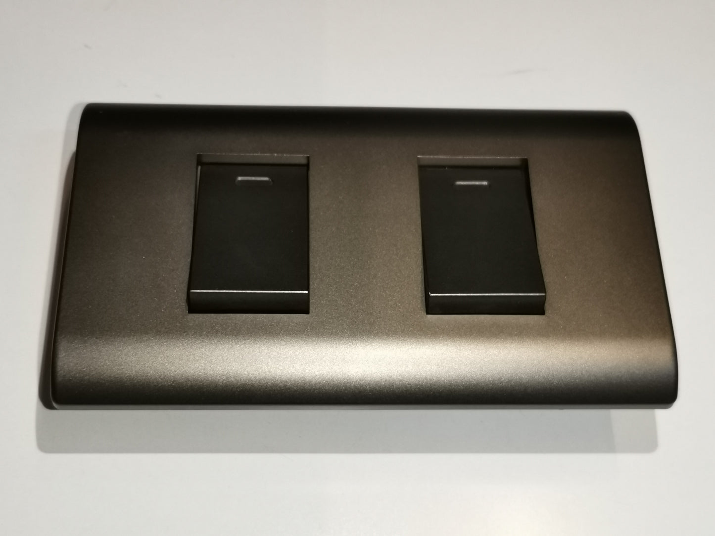 Royu 2 Gang 1 Way Switch with Plate Dark Gray