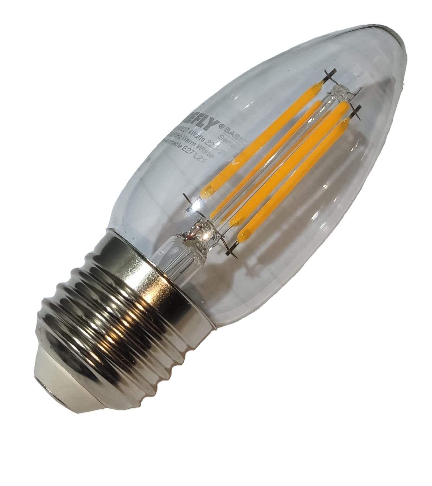 Firefly 4W LED Candle Bulb Filament Type E-27 Warm White 220V, E27 Candle