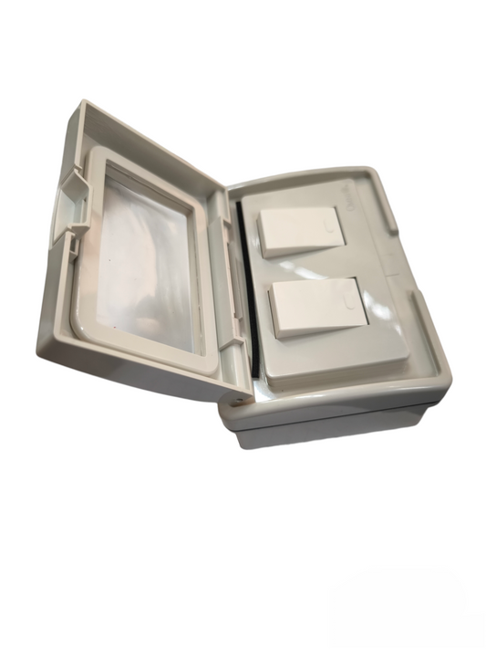 Omni Weatherproof Plate Cover with 1 Way Switch Wide Series 16A 250V 1 Gang or 2 Gang