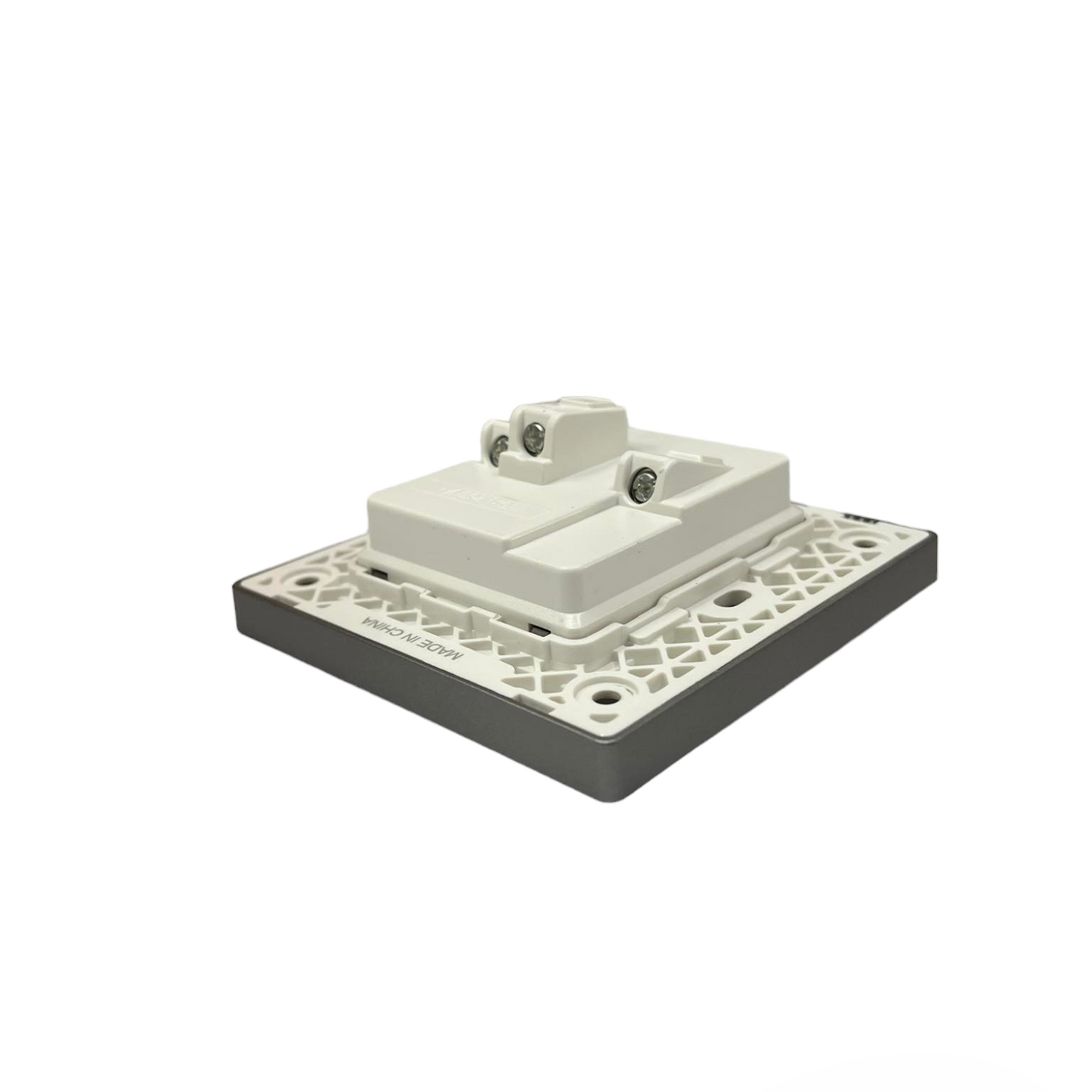 Opple Duplex Universal Outlet with Ground with Switch Control Square Type Gray with Plate Cover 16A 220VF021681A