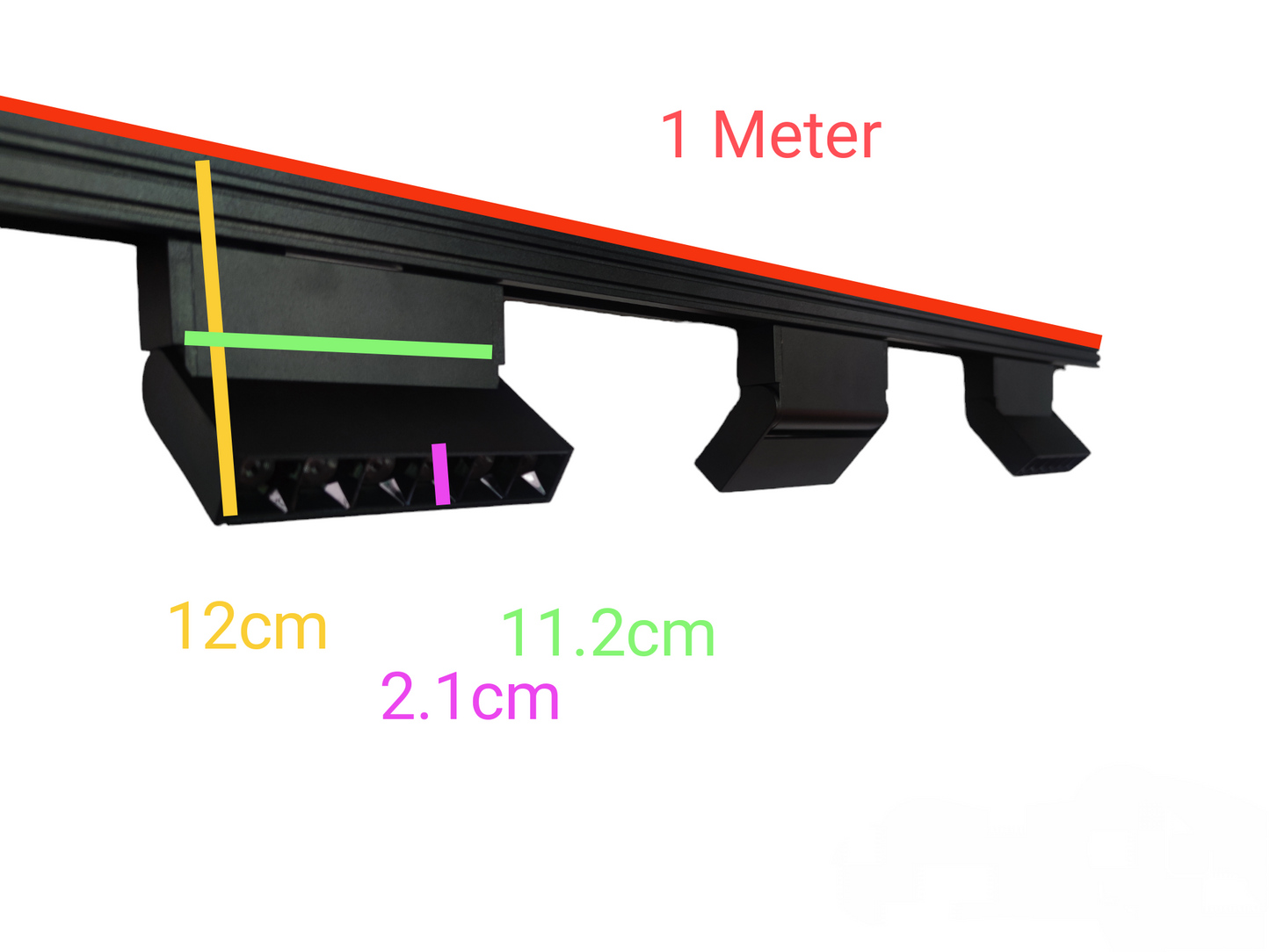 ILLUMIQ TERRA Magnetic Track Light 1 Meter 26mm with 3pcs 6W LED Foldable Grille Track Light Cool White 4000K 220V