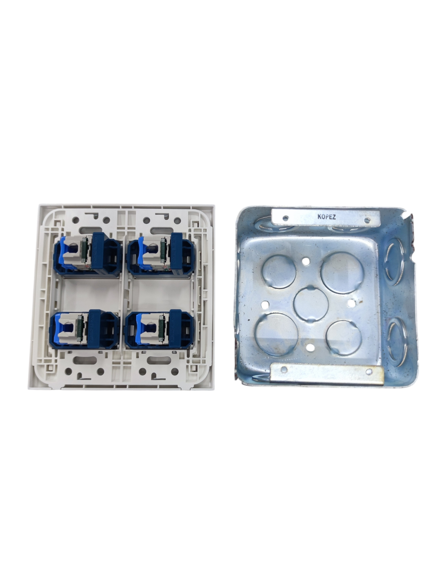 Panasonic 4 Gang CAT6 Data Outlet Wide Series WEG6804+(4XWEG24886)+Utility Box