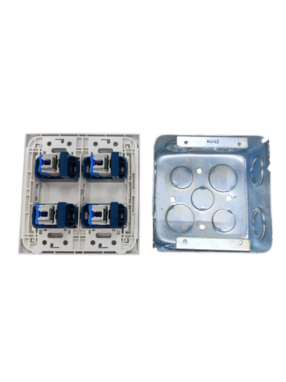 Panasonic 4 Gang CAT6 Data Outlet Wide Series WEG6804+(4XWEG24886)+Utility Box