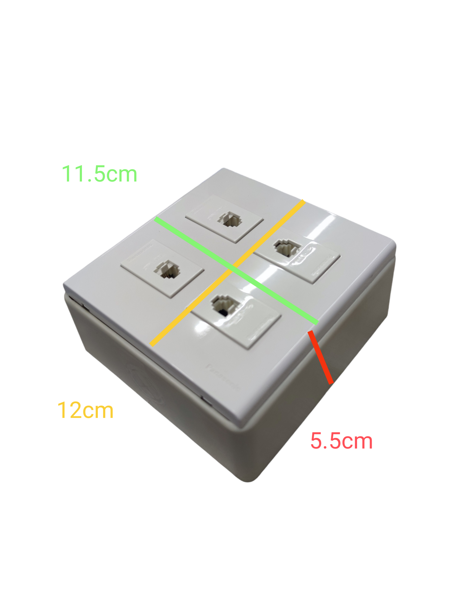 Panasonic 4 Gang Telephone Outlet Wide Series with Utility Box WEG6804+(4XWEG2164)+Utility Box