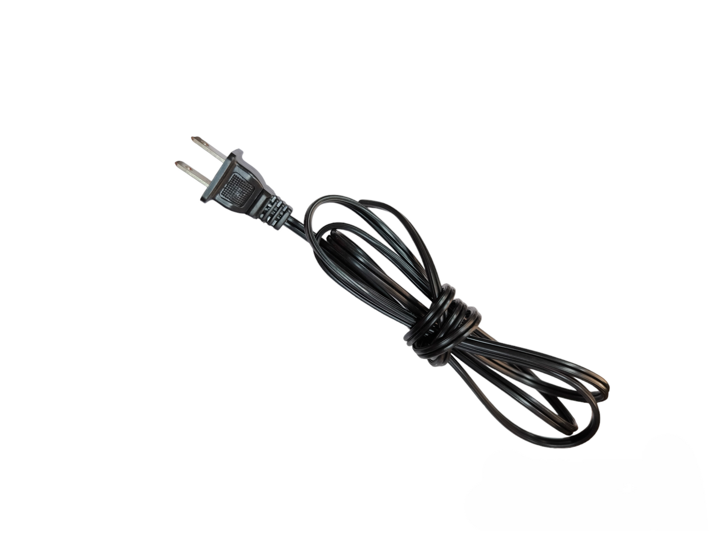 AC Cord Flat Cord AWG 18 Black with two-prong plug for electrical connections
