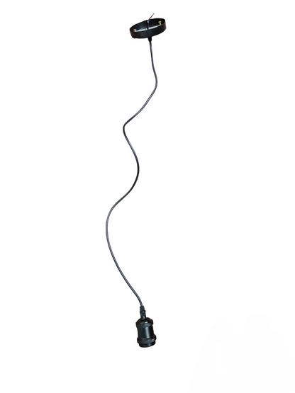 Hanging Socket E27 10A 250V Metal Enclosure Porcelain Socket 96cm AWG 22/2 0.30mm Pendant Light Socket