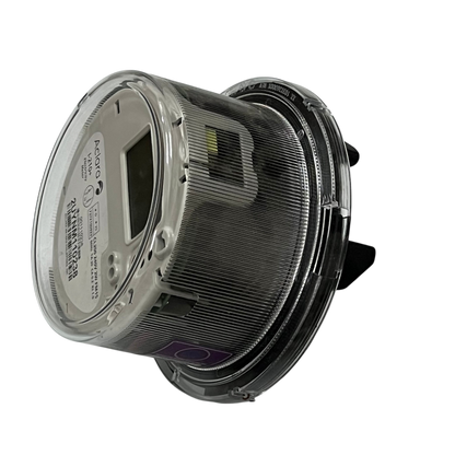 Aclara i210 digital kwh meter with transparent casing for precise energy measurement