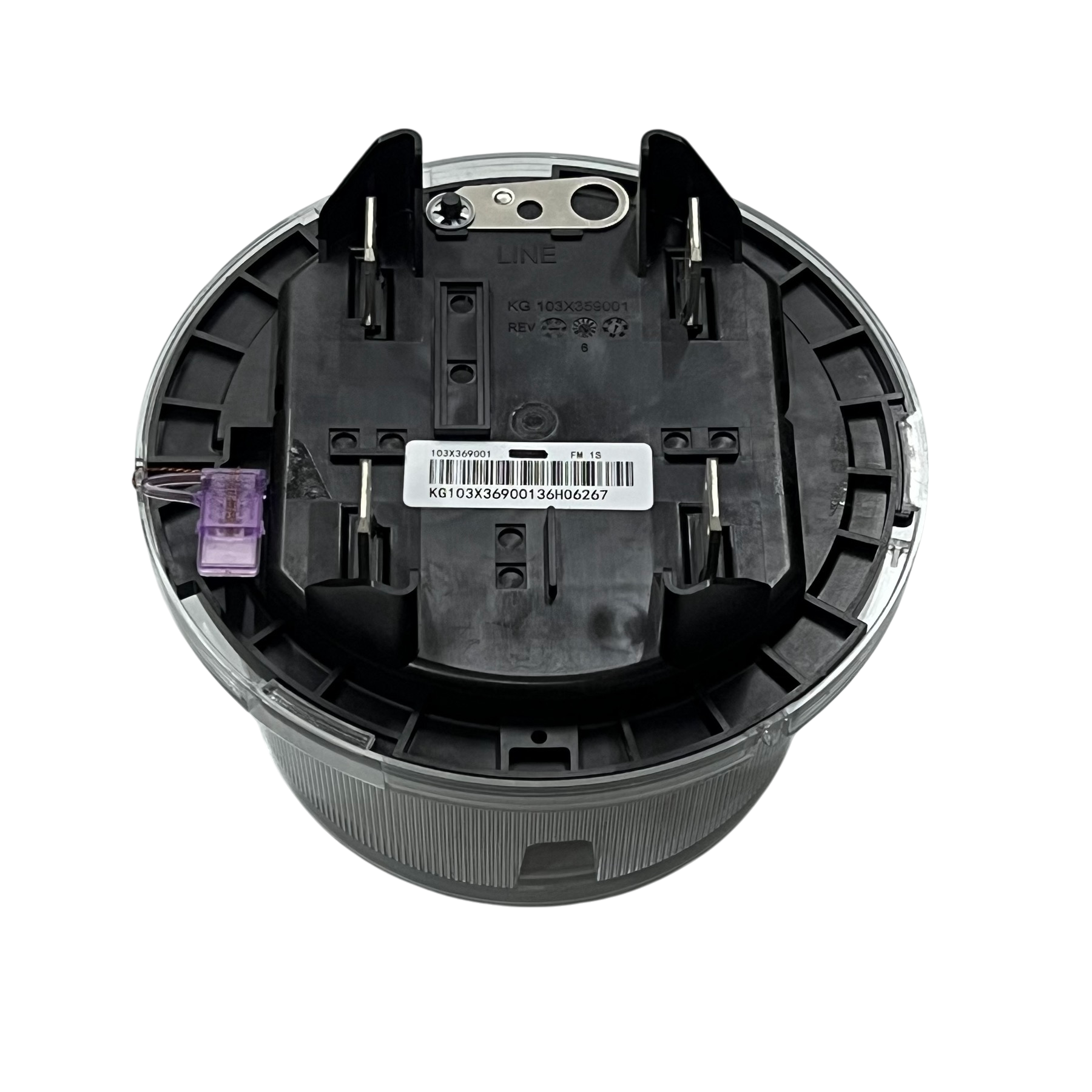 Back view of GE and Aclara power point showing Aclara i210 digital kwh meter components and wiring terminals