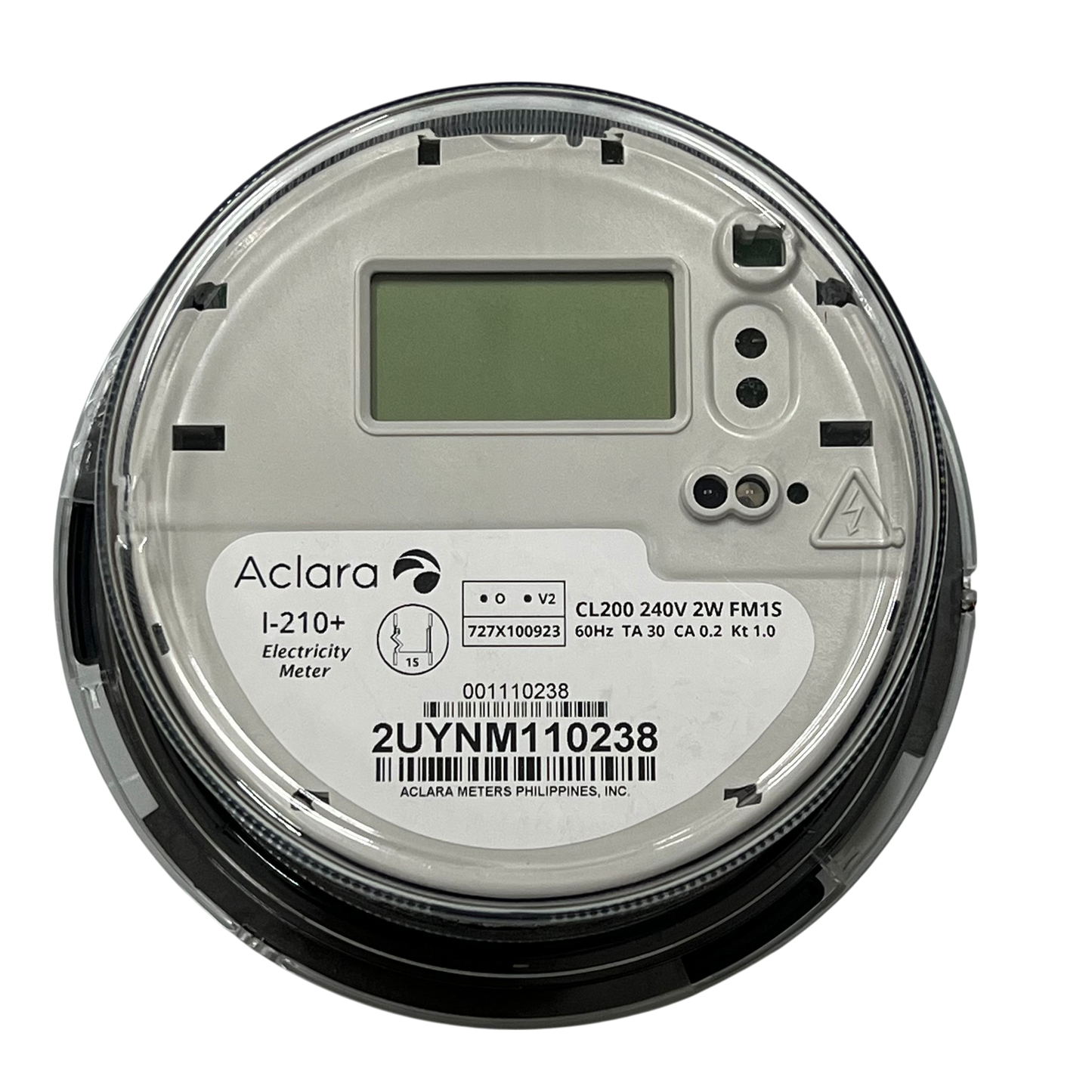 Aclara i210 digital kwh meter round electricity meter with clear display and barcode label