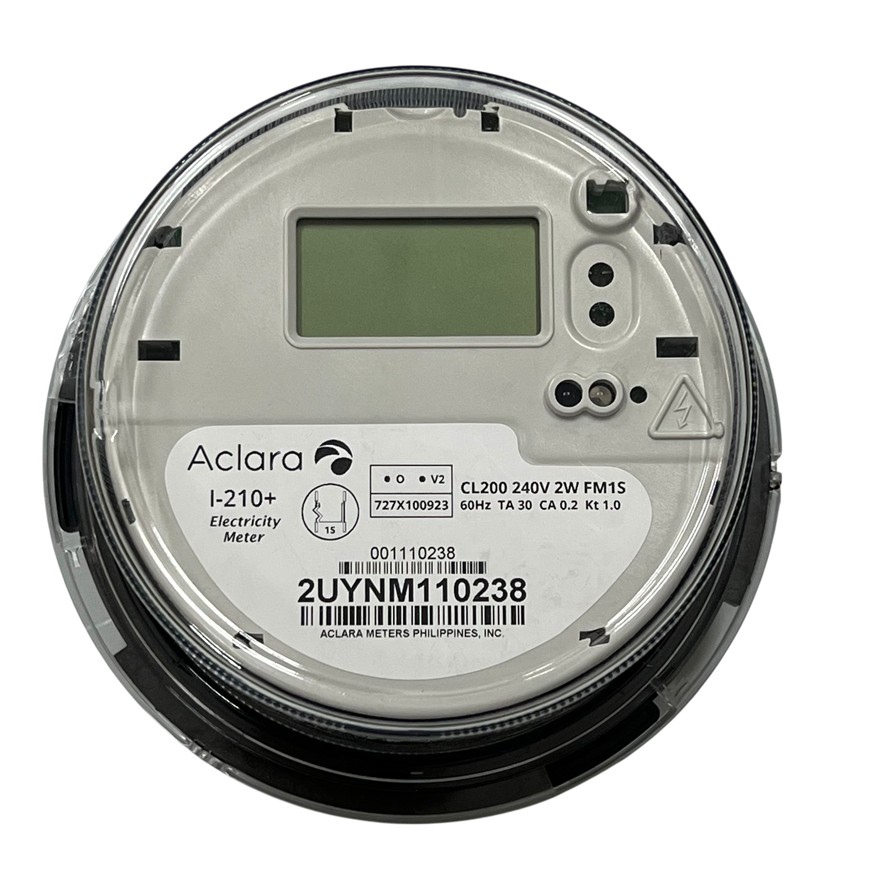 Aclara i210 digital kwh meter round electricity meter with clear display and barcode label