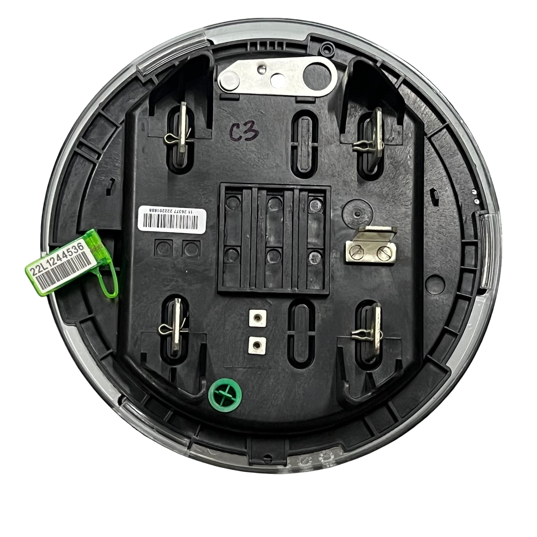 KV2C FM3S KWH Electric Meter CT Rated black circular base with metal wiring components by GE and Aclara