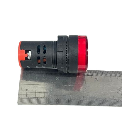 Denko Pilot light 220v RED 22mm industrial red indicator lamp with black housing on ruler
