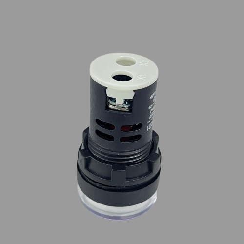 Denko cylindrical pilot indicator for control panels Pilot light 220v WHITE 22mm black body white bezel