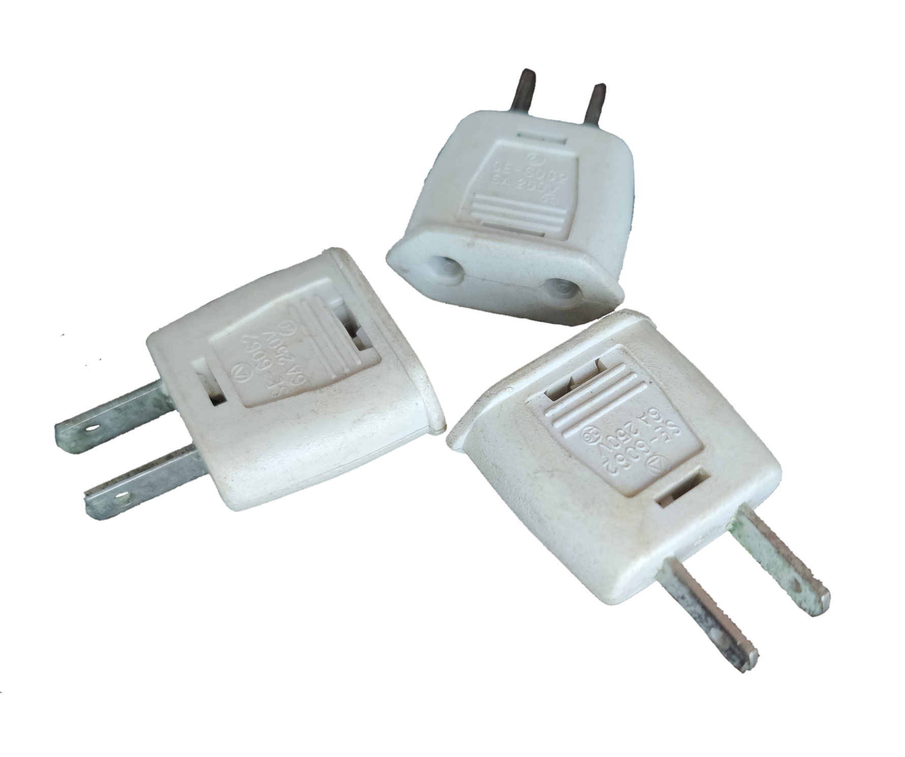 Adaptor for Round to Flat 3A 250V white electrical plug adapters from Electx Electrical Supply