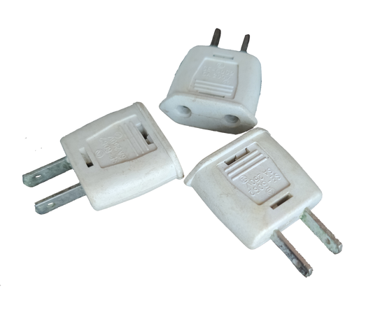 Adaptor for Round to Flat 3A 250V white electrical plug adapters from Electx Electrical Supply