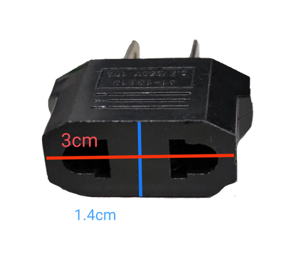 Adaptor Round to Flat Pin 2A 220V black travel adapter with two flat pins for voltage conversion