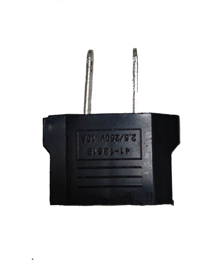 Adaptor Round to Flat Pin 2A 220V black travel adapter from China with two metal flat pins