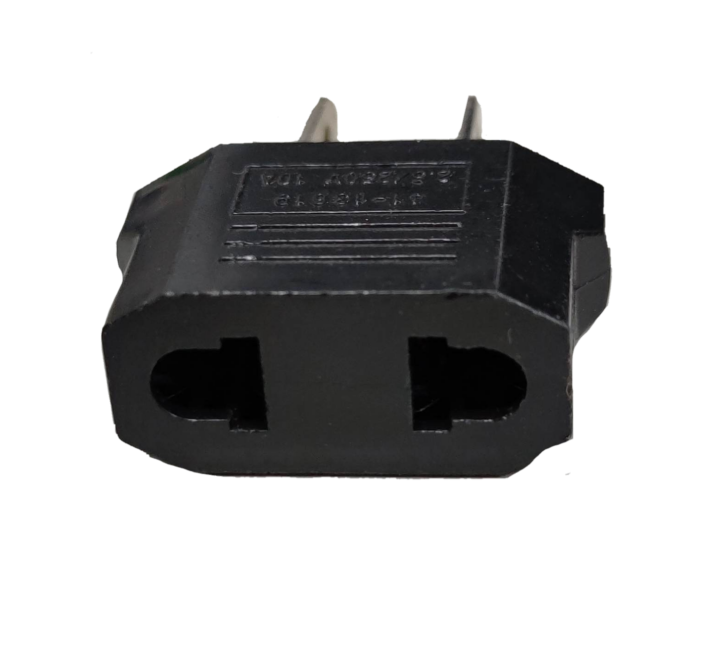 Adaptor Round to Flat Pin 2A 220V black travel adapter from China for converting round pins to flat pins