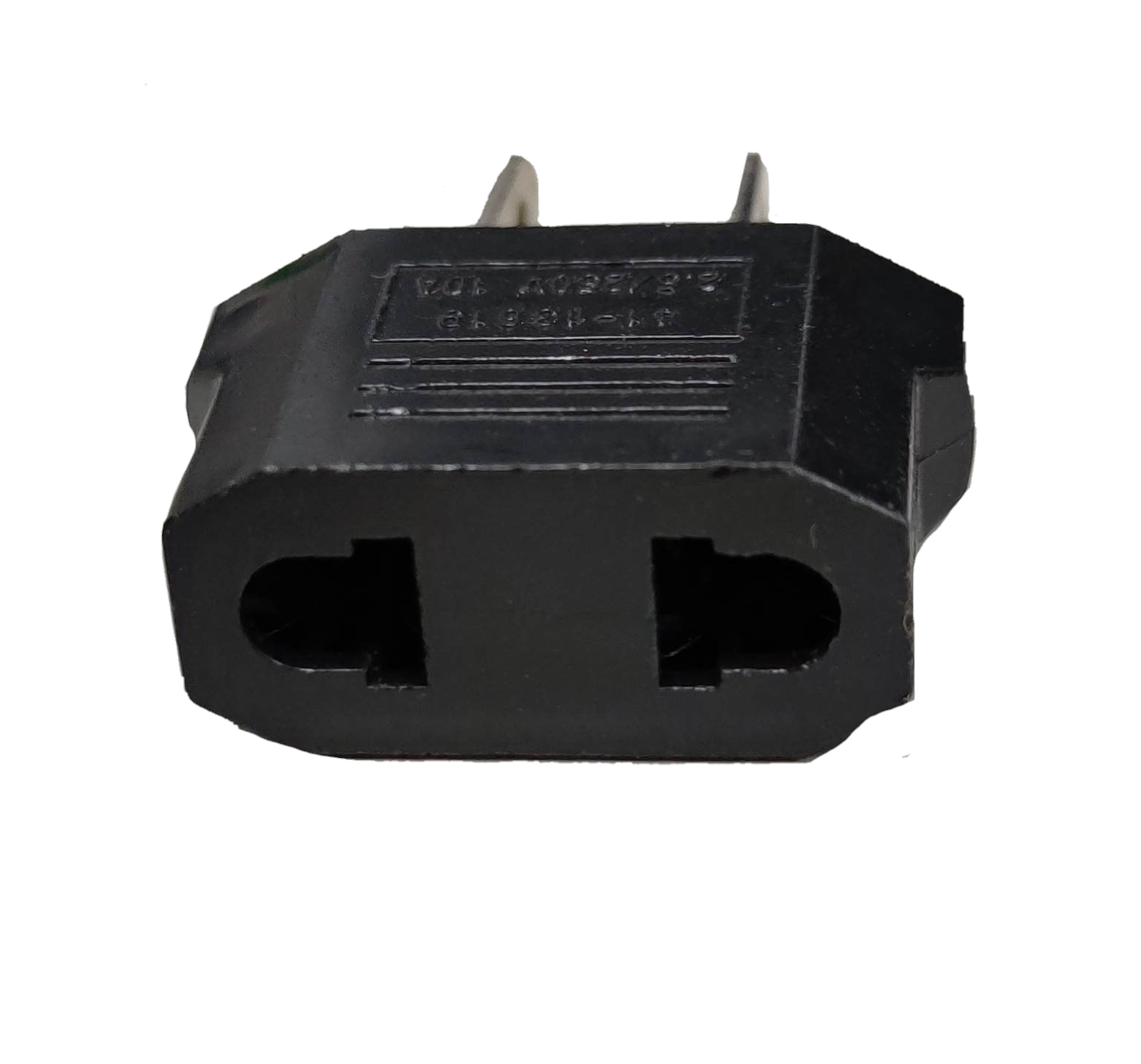 Adaptor Round to Flat Pin 2A 220V black travel adapter from China for converting round pins to flat pins
