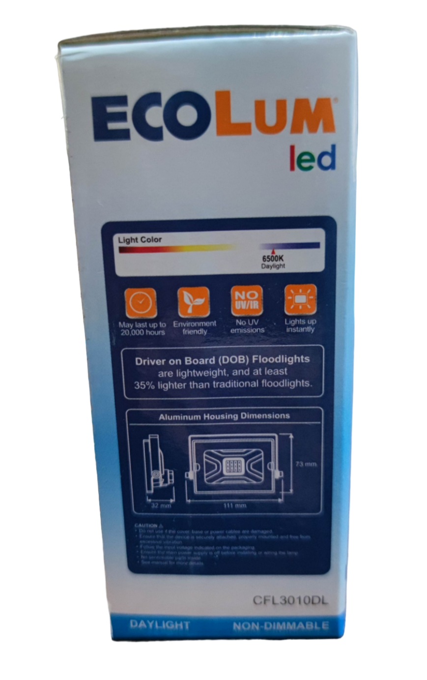 Ecolum 10W LED Flood Light 220V Daylight 6500K CFL3010DL