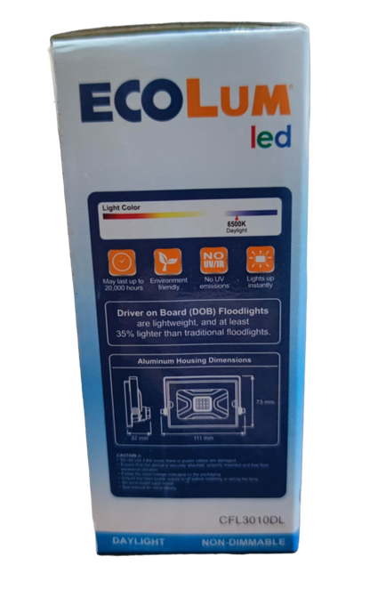 Ecolum 10W LED Flood Light 220V Daylight 6500K CFL3010DL