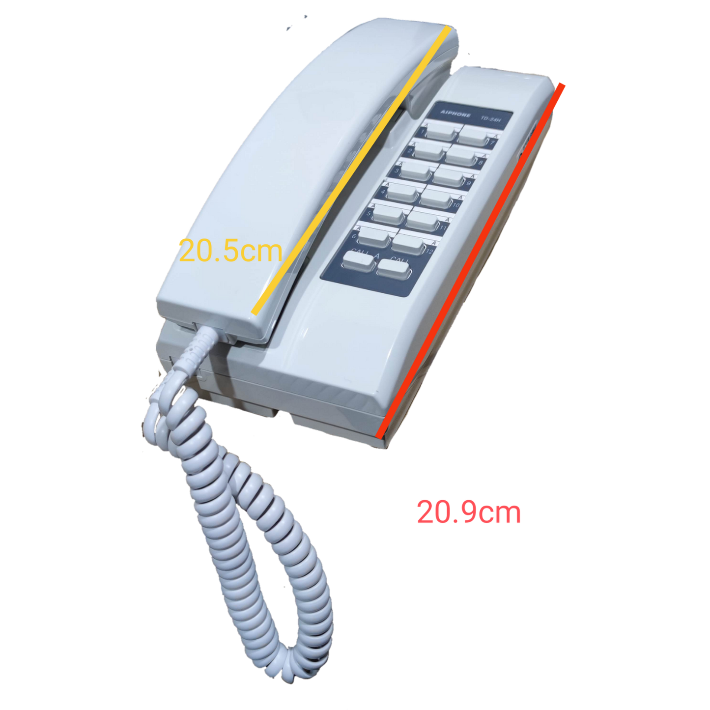 Aiphone 24 Sub station intercom system white wired telephone handset with keypad and coiled cord