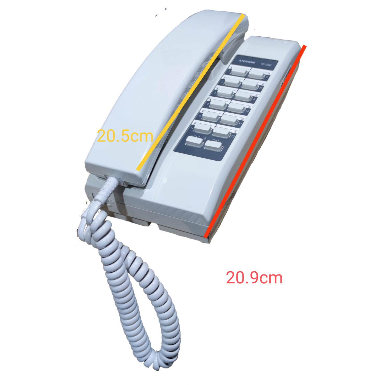 Aiphone 24 Sub station intercom system white wired telephone handset with keypad and coiled cord