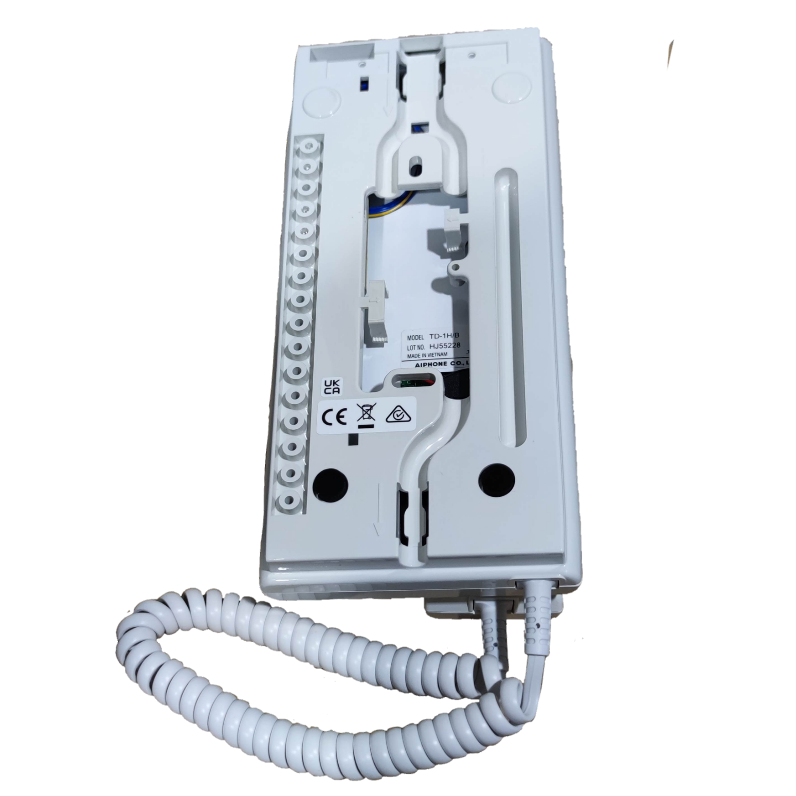 Aiphone 3 station intercom system white base unit with coiled cord for CCTV and security system