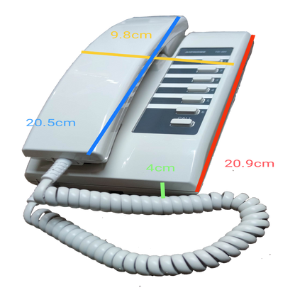 Aiphone 6 station intercom system white wall-mounted unit with handset and multiple buttons