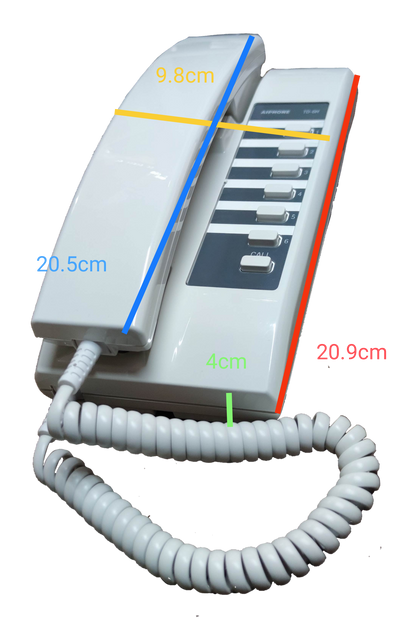 Aiphone 6 station intercom system white wall-mounted telephone handset with numeric keypad