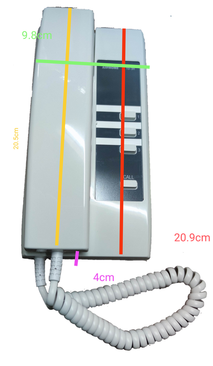 Aiphone intercom master unit white wall-mounted phone with keypad and coiled cord for security system