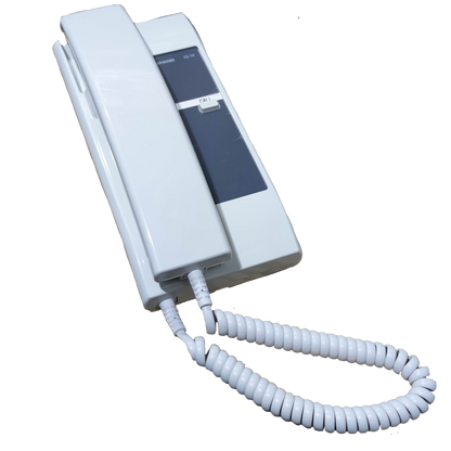 White Aiphone intercom substation TD-1H with handset and coiled cord for security communication