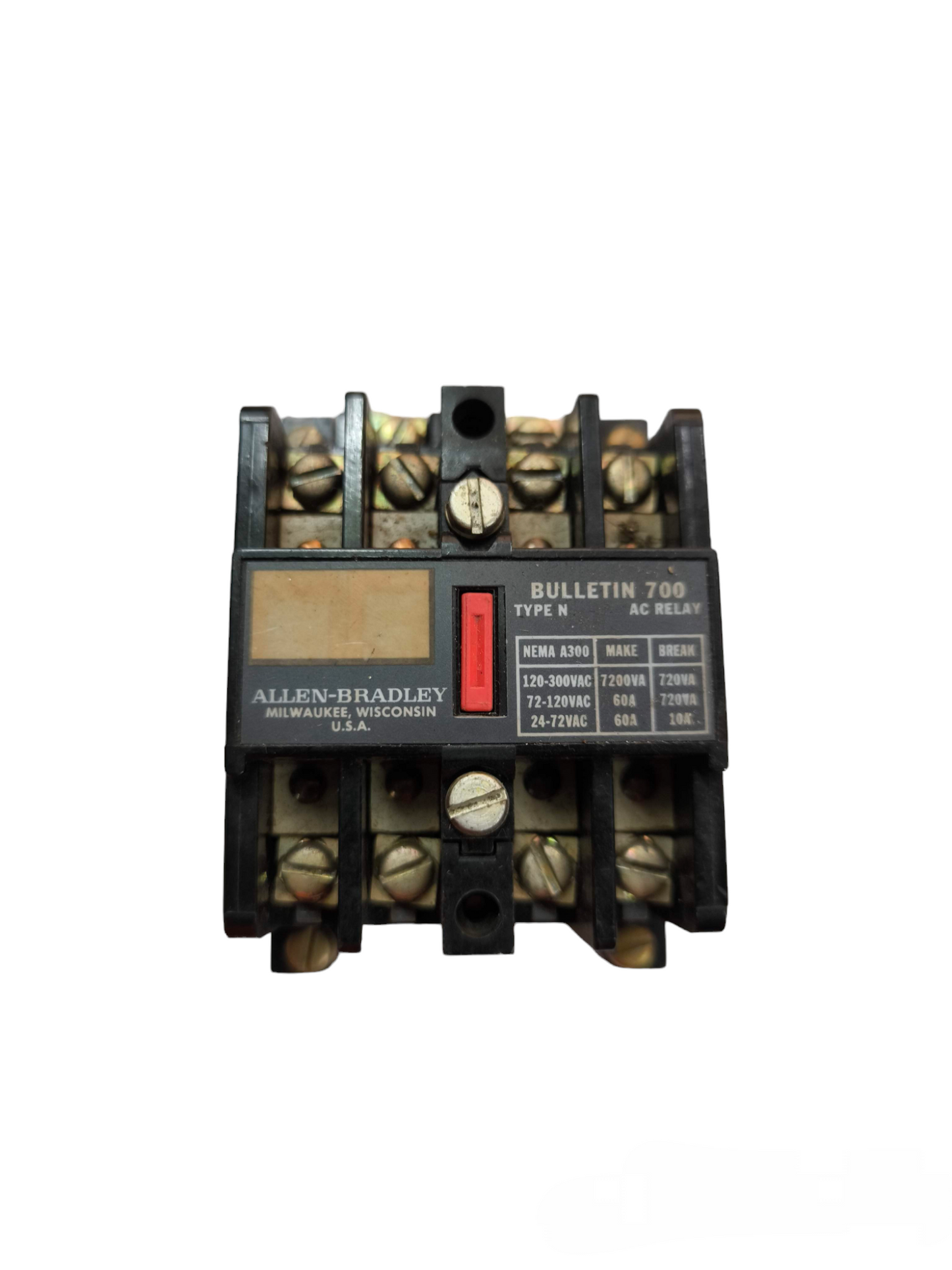 Allen Bradley Magnetic Contactor 110V Coil with Bulletin 700 Type N AC relay for power control