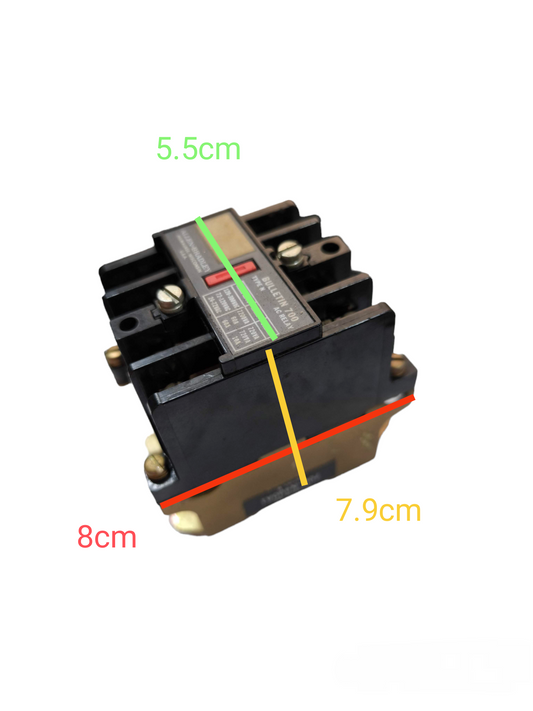 Allen Bradley Magnetic Contactor 110V Coil with compact black design and labeled dimensions