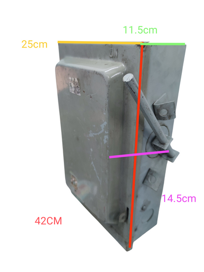 Allied 100A 3 pole safety switch in gray metal with lever handle for electrical circuits