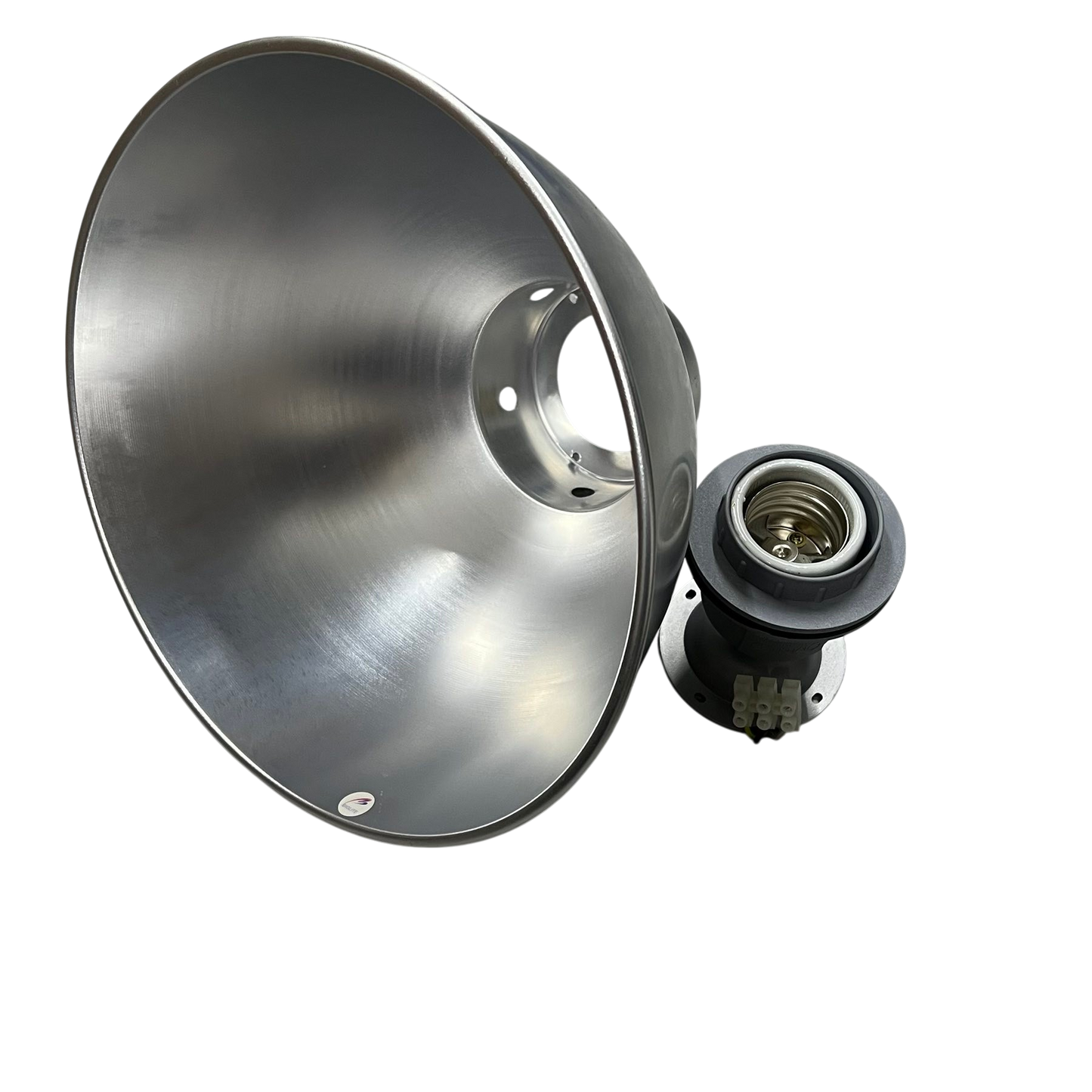 12 inch aluminum reflector for lighting installation and accessories by Biglite and Omni with bulb socket
